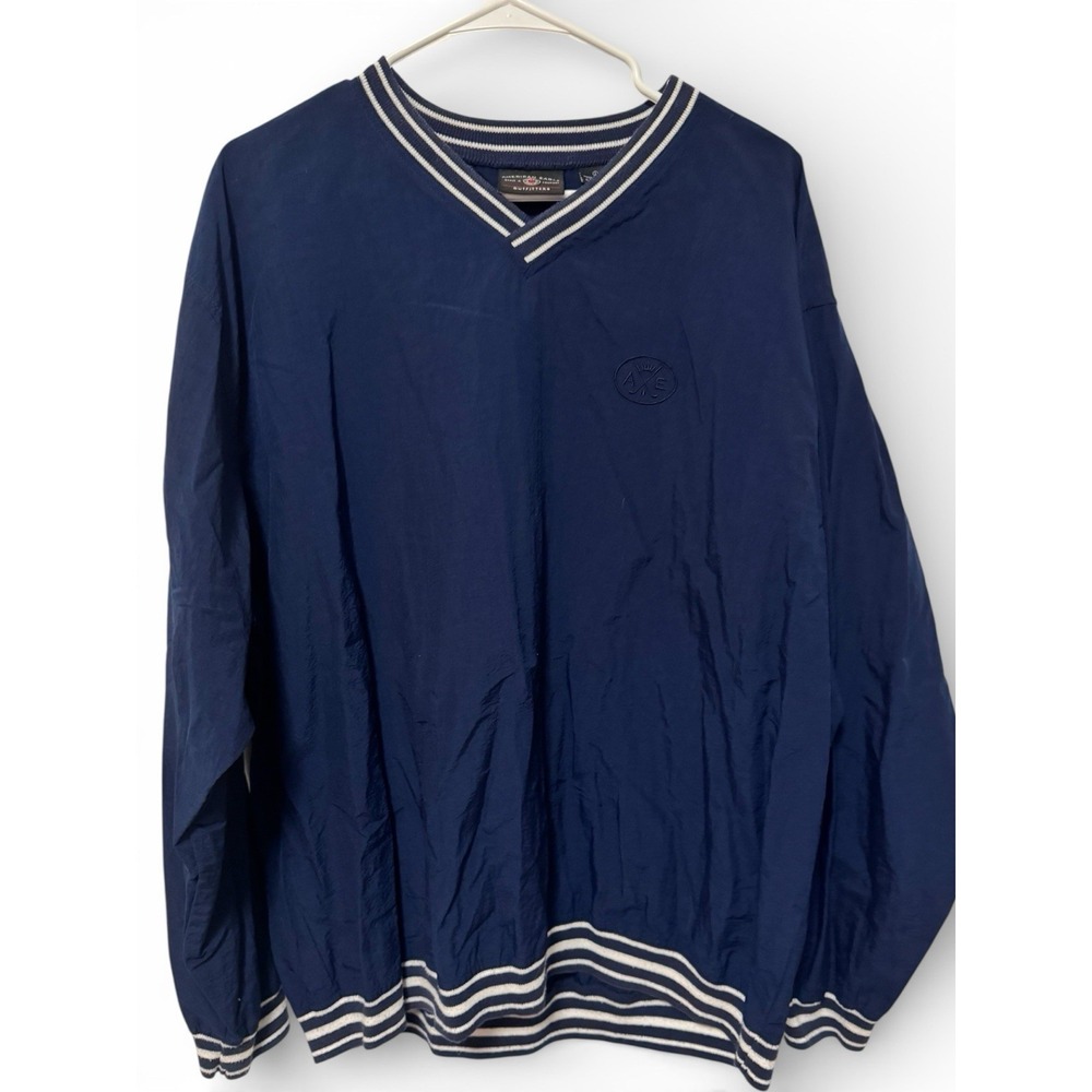 Vintage American Eagle Blue Golf Pullover Large Made In USA